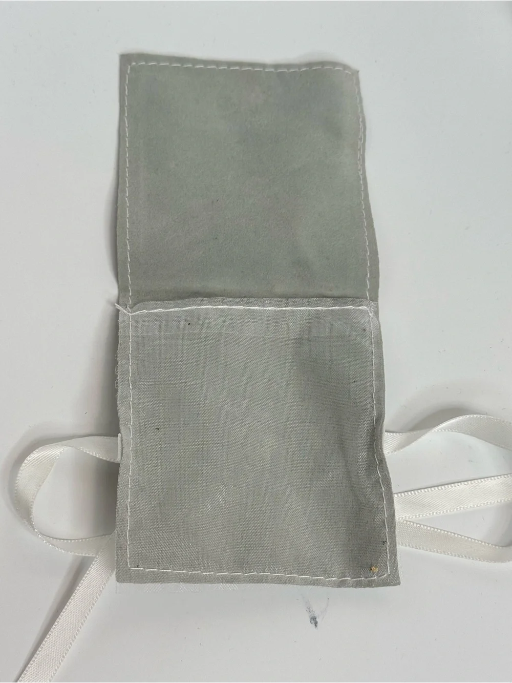Dior Gray Velvet Jewelry Pouch Dior  Ribbon